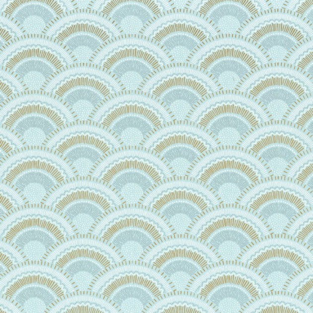 Casamance 74821340 Printemps Viennois Otto Celadon - tapeta wachlarze