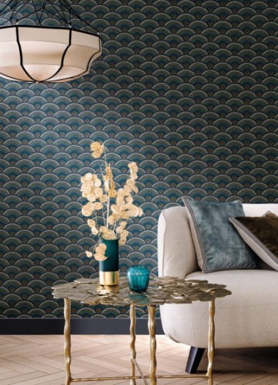 Casamance 74821748 Printemps Viennois Otto Carbone - tapeta wachlarze
