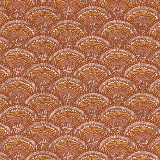 Casamance 74821442 Printemps Viennois Otto Terre De Sienne - tapeta wachlarze