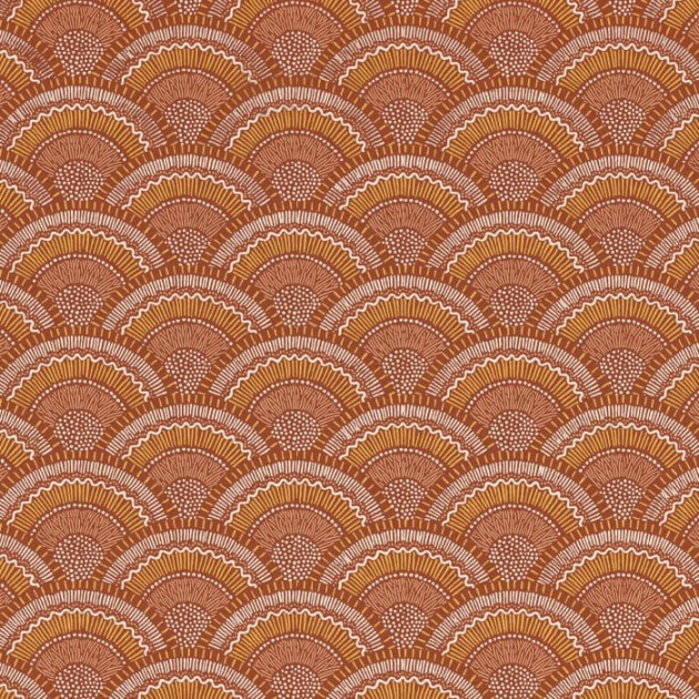 Casamance 74821442 Printemps Viennois Otto Terre De Sienne - tapeta wachlarze