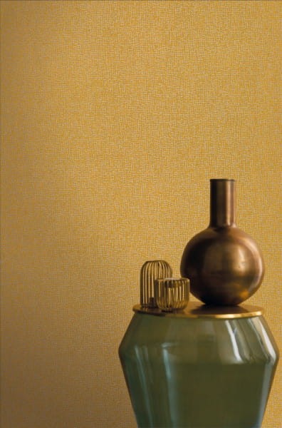 Casamance 74210558 Pampille Vernon Ocre - tapeta o wzorze siatki z metalicznymi elementami