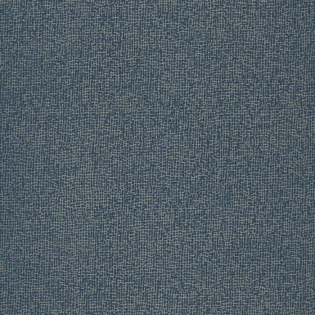 Casamance 74210660 Pampille Vernon Bleu Nuit - tapeta o wzorze siatki z metalicznymi elementami