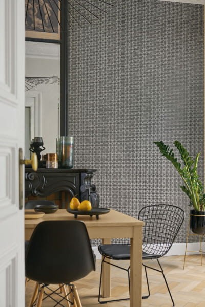 Casamance 74220272 Pampille Eugene Champagne - tapeta geometryczna w azteckim stylu