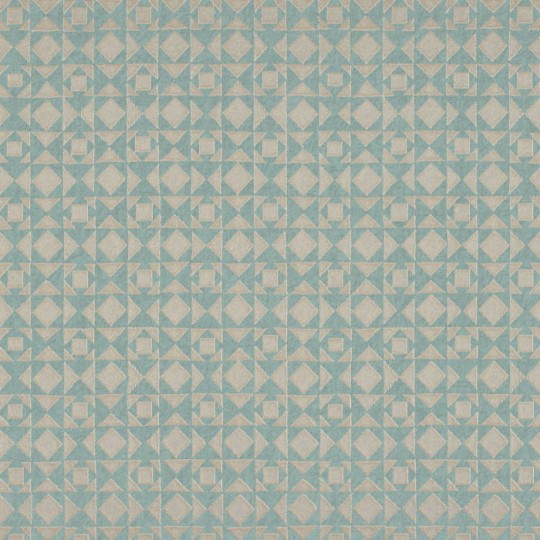 Casamance 74220476 Pampille Eugene Vert D’eau - tapeta geometryczna w azteckim stylu