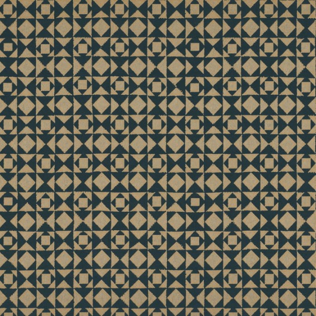 Casamance 74220374 Pampille Eugene Bleu Nuit - tapeta geometryczna w azteckim stylu