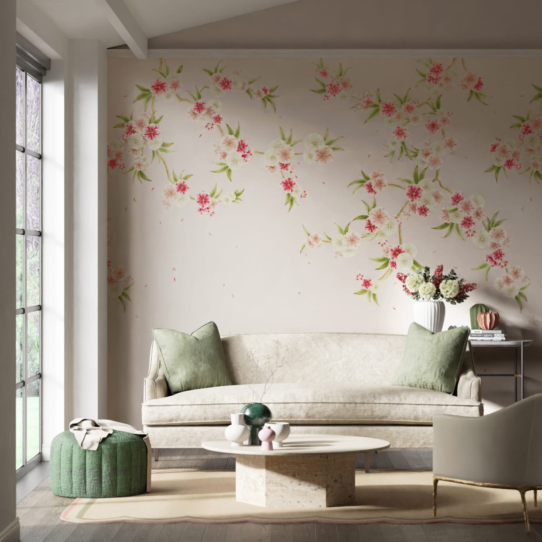 Harlequin 112887 Diane Hill Rosa Blush Pearl/Peony/Meadow - mural z motywem kwiatów wiśni