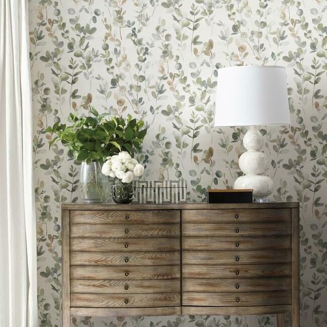 York OS4311 Candice Olson Modern Nature 2 Joyful Eucalyptus - tapeta z motywem liści