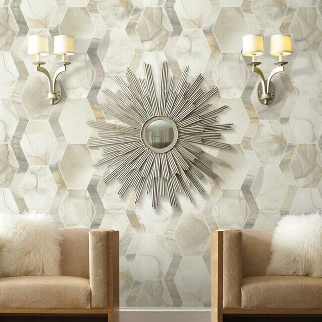 York OS4285 Candice Olson Modern Nature 2 Earthbound - geometryczna tapeta z motywem plastra miodu