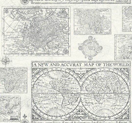Wallquest YC61000 Yacht Club Antique Map - tapeta z motywem antycznych map