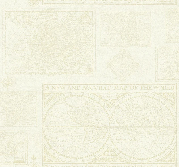 Wallquest YC61008 Yacht Club Antique Map - tapeta z motywem antycznych map