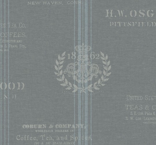 Wallquest YC61807 Yacht Club Dry Goods - tapeta z motywem pieczątek