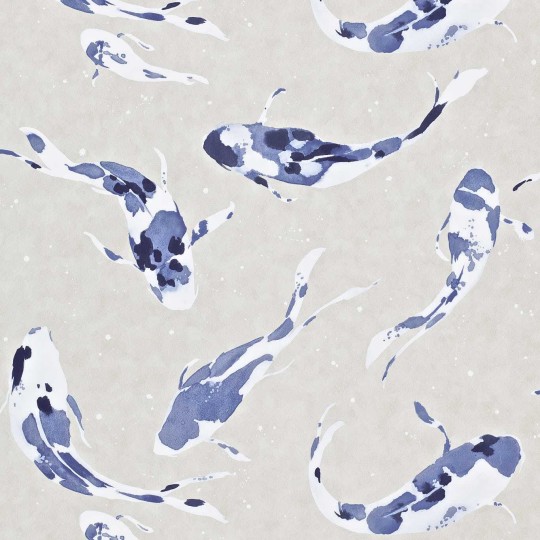 Harlequin 110902 Colour 4 Koi Indigo - tapeta z motywem ryb koi