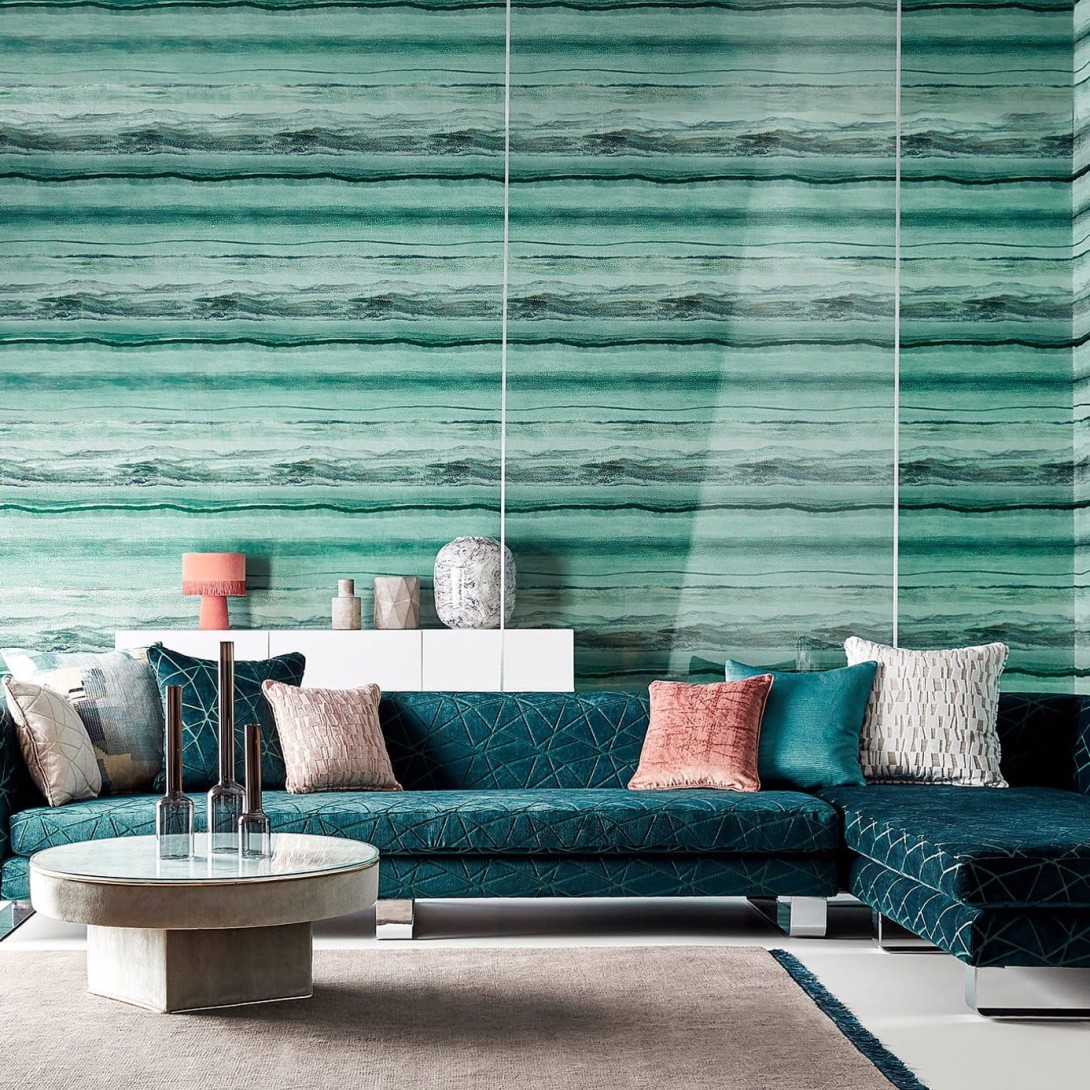 Harlequin 112064 Colour 4 Vitruvius Cement/Slate - tapeta z motywem falowych linii