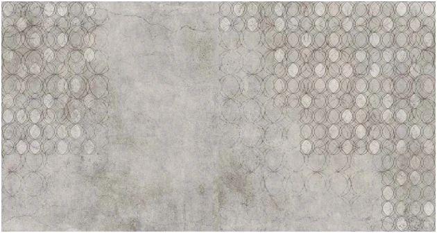 Tecnografica Surfaces "O" Grey - mural z motywem kół i starej ściany