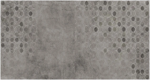 Tecnografica Surfaces "O" Mud - mural z motywem kół i starej ściany