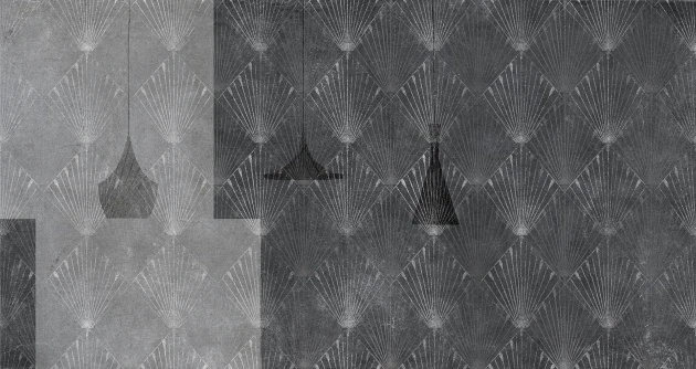 Tecnografica Surfaces Rays Anthracite - mural z motywem muszli