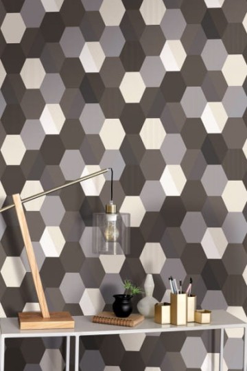 Caselio 100104144 Spaces Moonlight Hexagone - tapeta z motywem plastra miodu