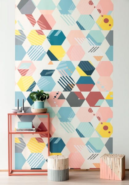 Caselio 100174568 Spaces Panoramique Mosaique - mural z motywem sześcianów