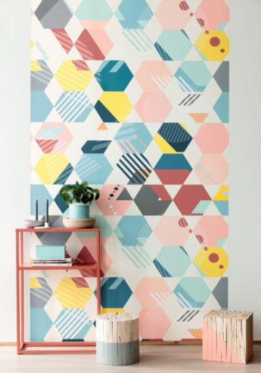 Caselio 100174568 Spaces Panoramique Mosaique - mural z motywem sześcianów