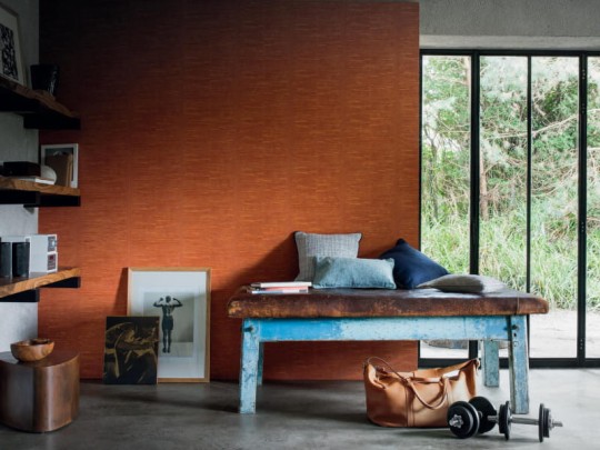 Casamance 73450549 Select 5 Steel - geometryczna tapeta z teksturą