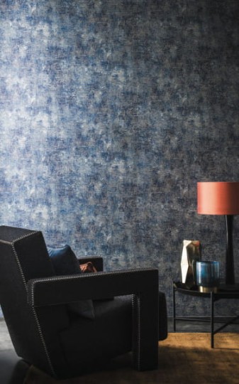 Casamance 73600657 Select 5 Pagode - geometryczna tapeta z motywem przetarć na płótnie