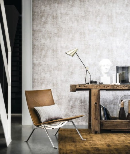 Casamance 73600249 Select 5 Pagode - geometryczna tapeta z motywem przetarć na płótnie