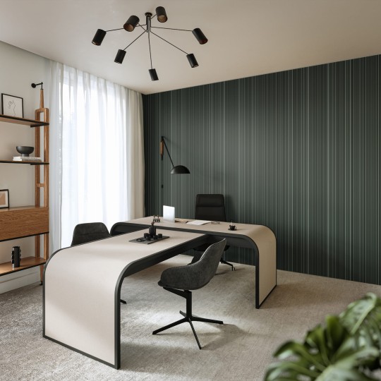 Vinylpex W01.051 Harry Glossy - tapeta obiektowa w grube prążki  metalizująca grafitowa