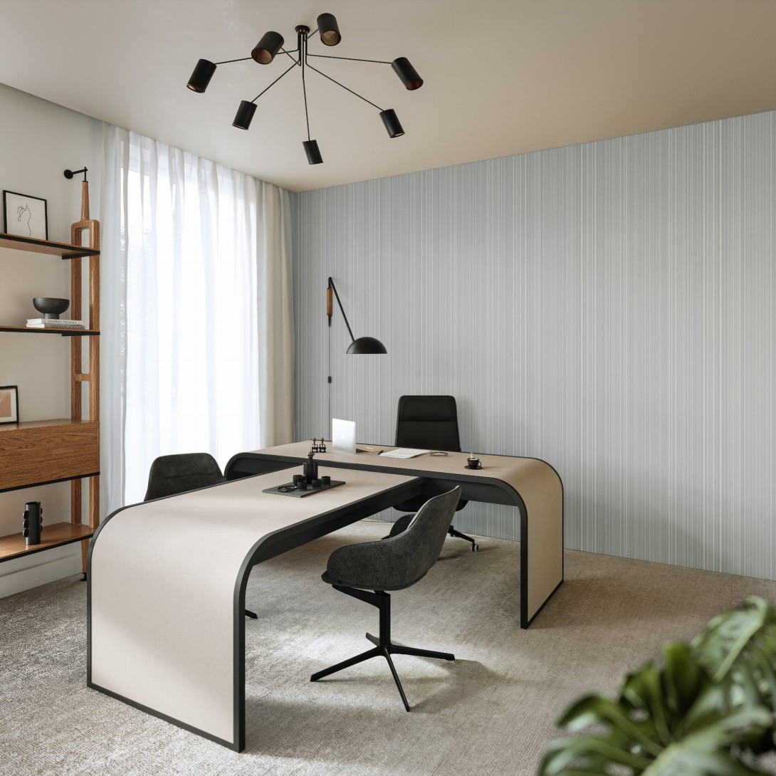 Vinylpex W01.4365 Harry Glossy - tapeta obiektowa w grube prążki metalizująca srebrna