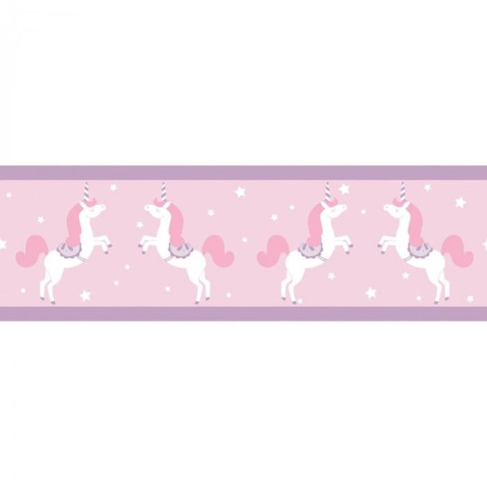 Caselio 100905010 Girl Power Girl Power Frise Unicorns - border z motywem jednorożców i gwiazd