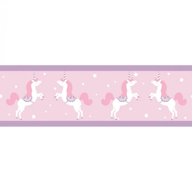 Caselio 100905010 Girl Power Girl Power Frise Unicorns - border z motywem jednorożców i gwiazd