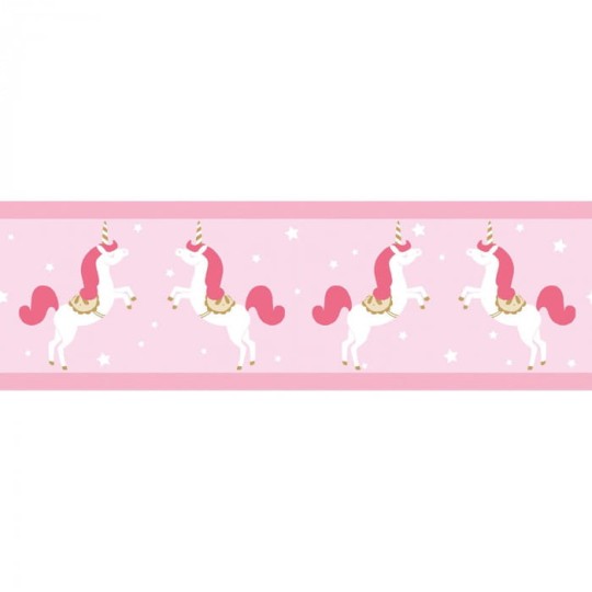 Caselio 100904233 Girl Power Girl Power Frise Unicorns - border z motywem jednorożców i gwiazd