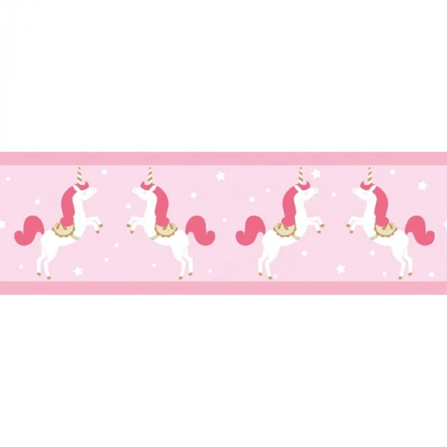 Caselio 100904233 Girl Power Girl Power Frise Unicorns - border z motywem jednorożców i gwiazd