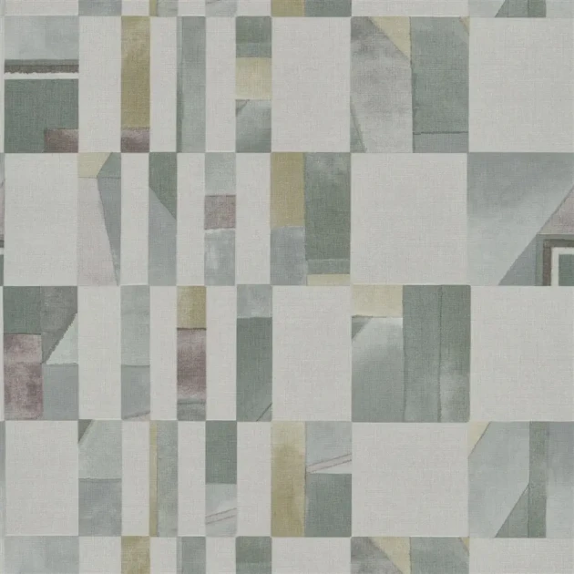 Designers Guild PDG1122/01 Chinon Textured Parterre Turmeric - geometrycznym tapeta z motywem kwadratów i prostokątów