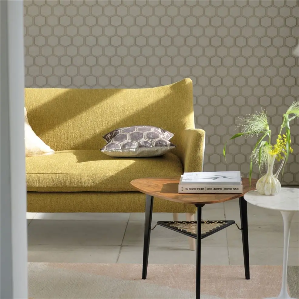 Designers Guild PDG1121/01 Chinon Textured Manipur Dove - geometrycznym tapeta z motywem plastrów miodu