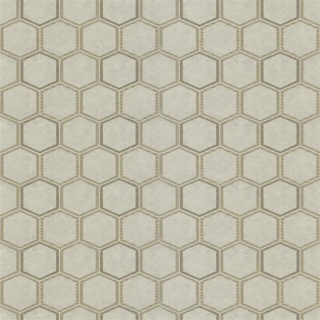 Designers Guild PDG1121/03 Chinon Textured Manipur Delft - geometrycznym tapeta z motywem plastrów miodu