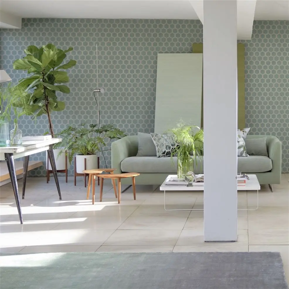 Designers Guild PDG1121/05 Chinon Textured Manipur Oyster - geometrycznym tapeta z motywem plastrów miodu