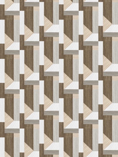 Tecnografica Decoratives Tarsia Beige - mural z motywem geometrycznych klocków