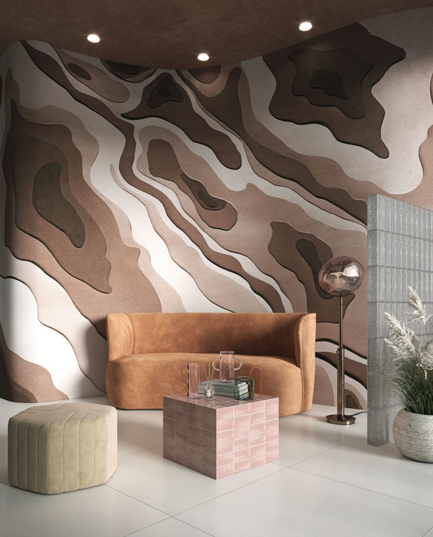 Tecnografica Decoratives Level Zero Beige - mural z motywem flat design