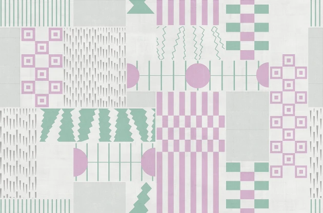 Tecnografica Decoratives Rubik Mirtle - mural z motywem geometrycznych kształtów