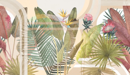 Tecnografica Decoratives Rico Beige - mural z motywem liści