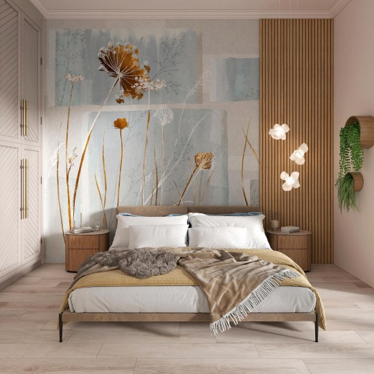 Tecnografica Decoratives Espero Blue - mural z motywem gałązek i kwiatów