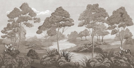 Tecnografica Decoratives Promenade Sepia - mural z motywem lasu