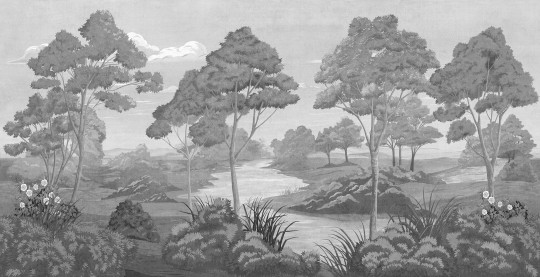 Tecnografica Decoratives Promenade Grey - mural z motywem lasu