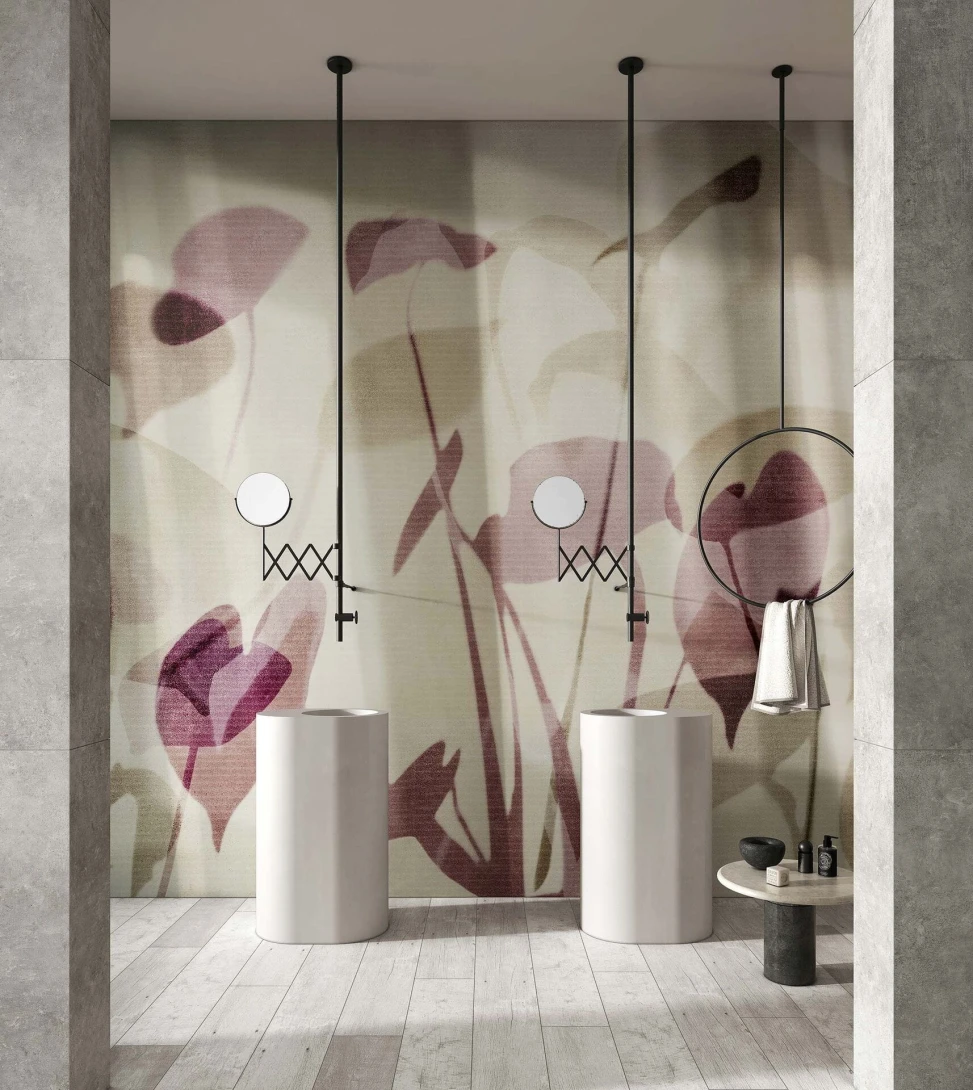 Tecnografica Decoratives Neta Purple - mural z motywem liści