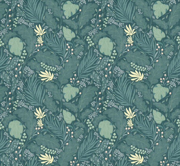 Tecnografica Decoratives Paloma Green B - mural z motywem liści
