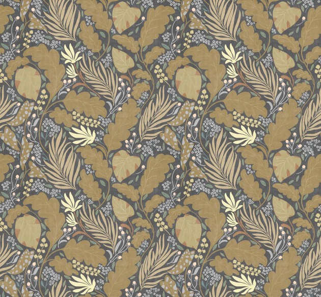 Tecnografica Decoratives Paloma Gold B - mural z motywem liści