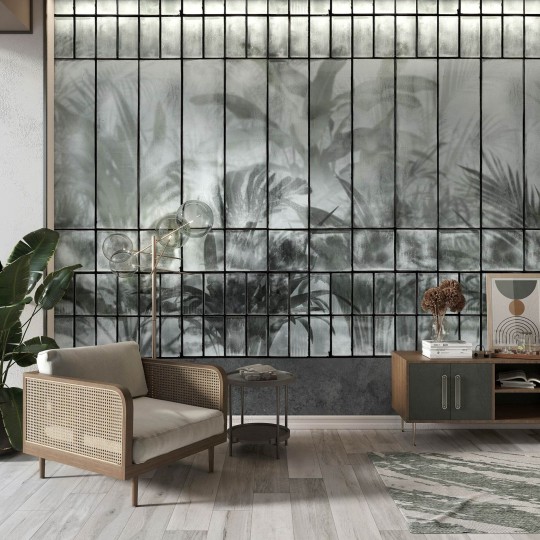 Tecnografica Decoratives Serra Tropical - mural z motywem tropikalnego lasu za oknem