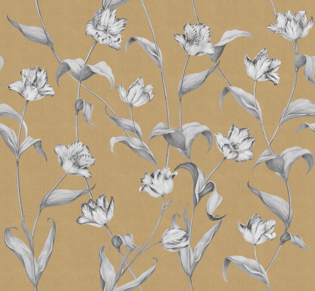 Tecnografica Decoratives Cordelia Ocre Big - mural z motywem kwiatów