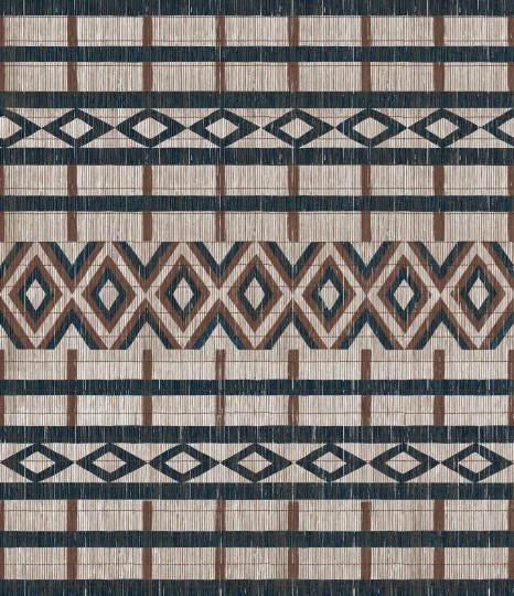 Tecnografica Decoratives Tiebele Red and Blue - mural z motywem geometrycznych kształtów