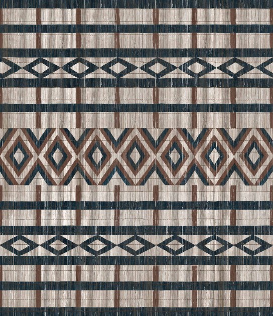 Tecnografica Decoratives Tiebele Red and Blue - mural z motywem geometrycznych kształtów